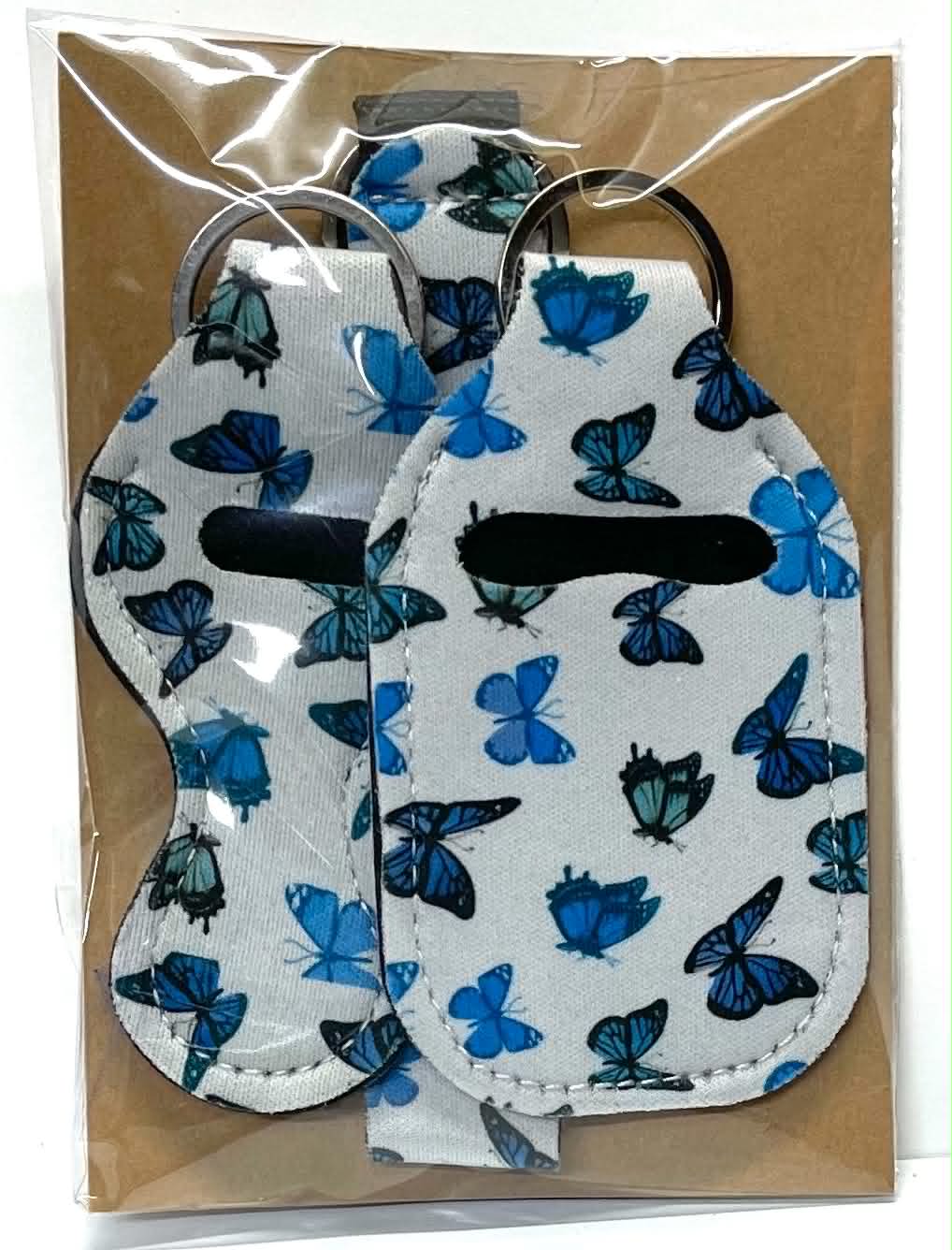 3 PC WHITE WITH BLUE BUTTERFLIES
