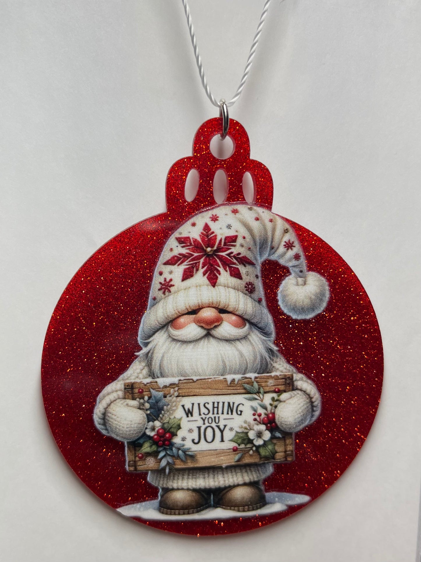 RED CHRISTMAS GNOME ORNAMENT