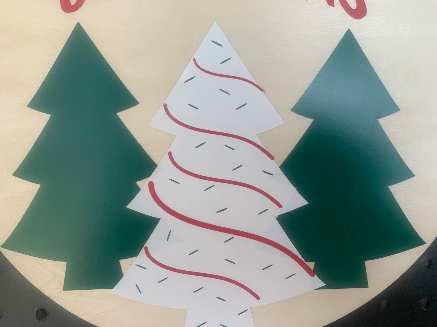 ROUND LITTLE DEBBIE CHRISTMAS TREE SIGN