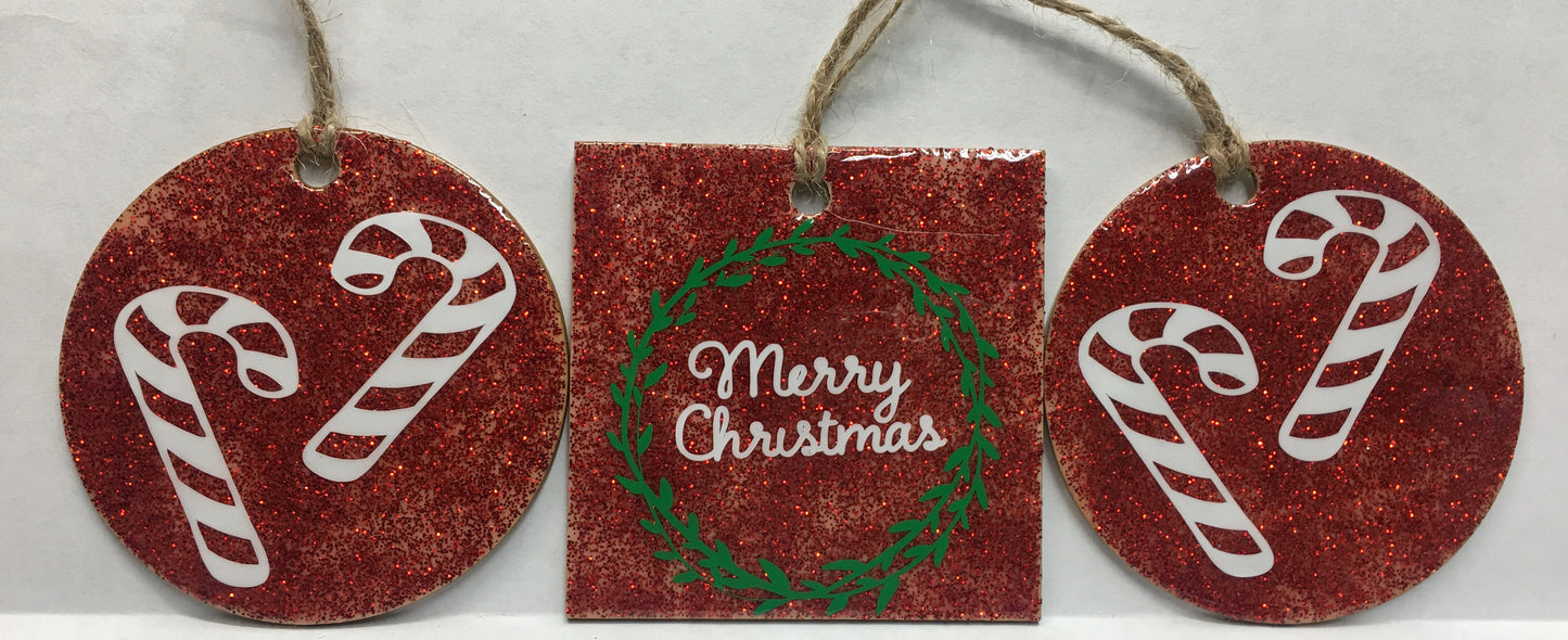 Red Merry Christmas and Candy Cane’s Set of 3