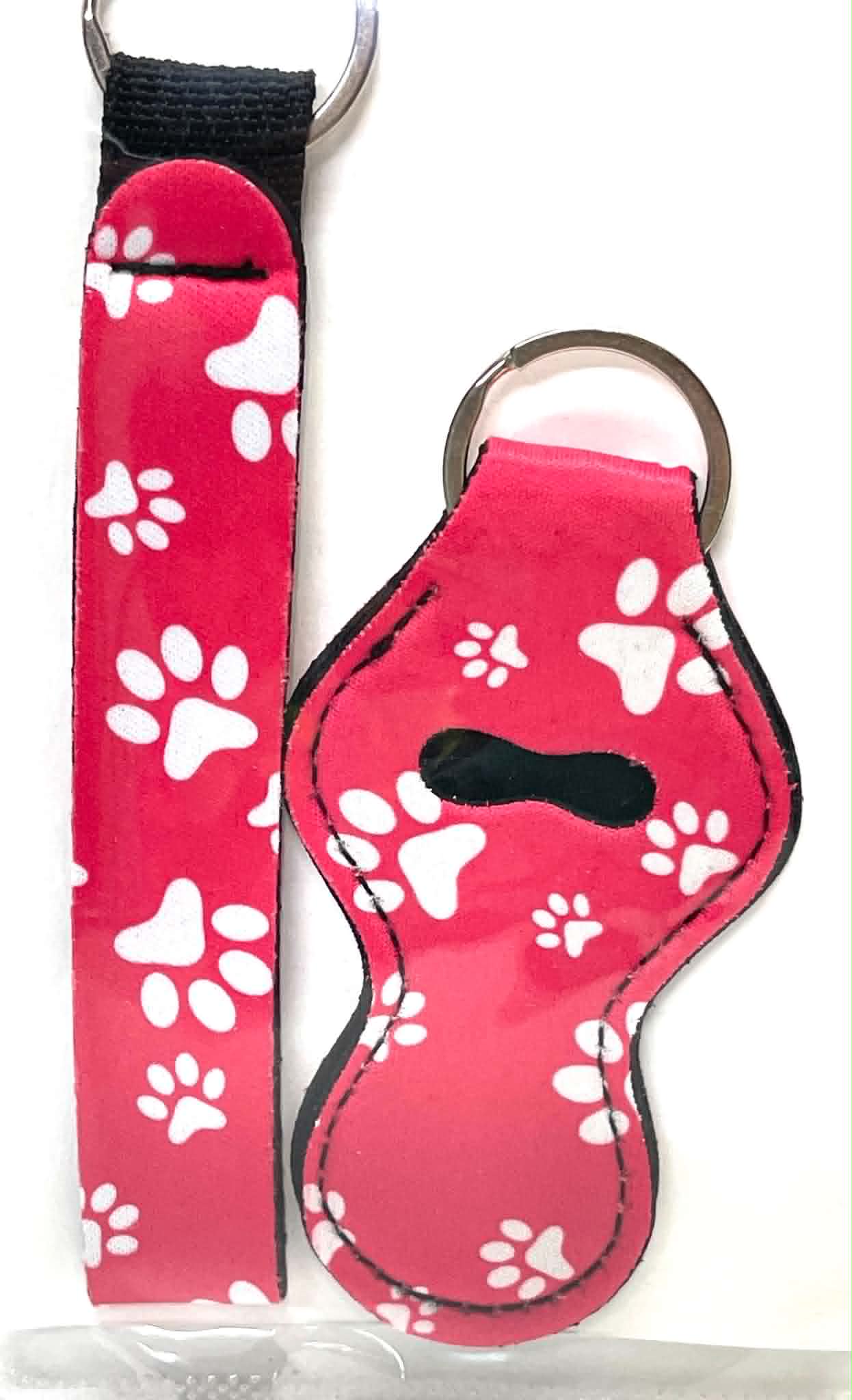 2 PC HOT PINK PAW PRINT
