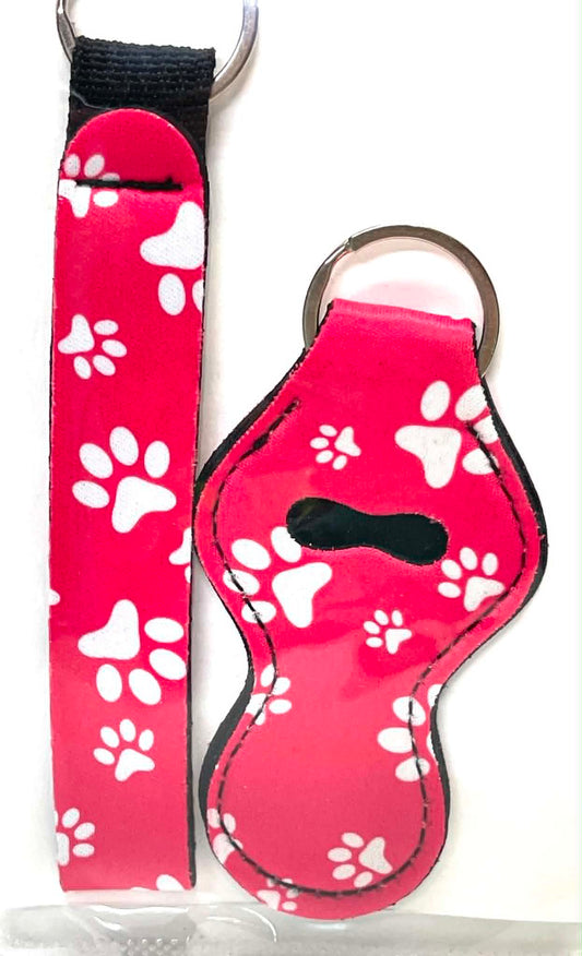 2 PC HOT PINK PAW PRINT