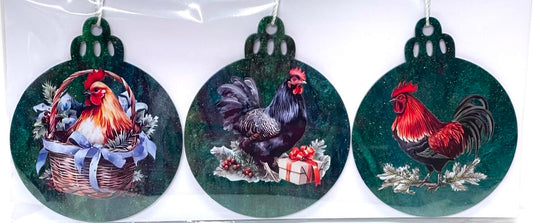3 PC SET CHICKENS BASKET BLUE BOW