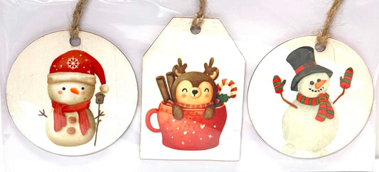 3 PC SET SNOWMAN AND REINDEER MUG