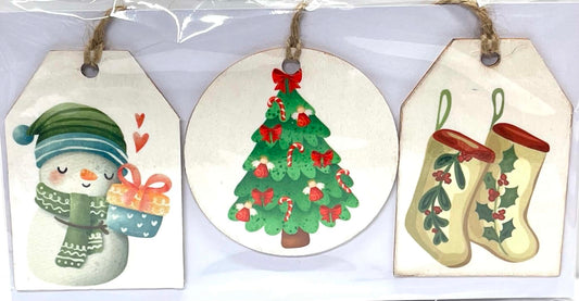 3 PC SET SNOWMAN TREE AND STOCKINGS