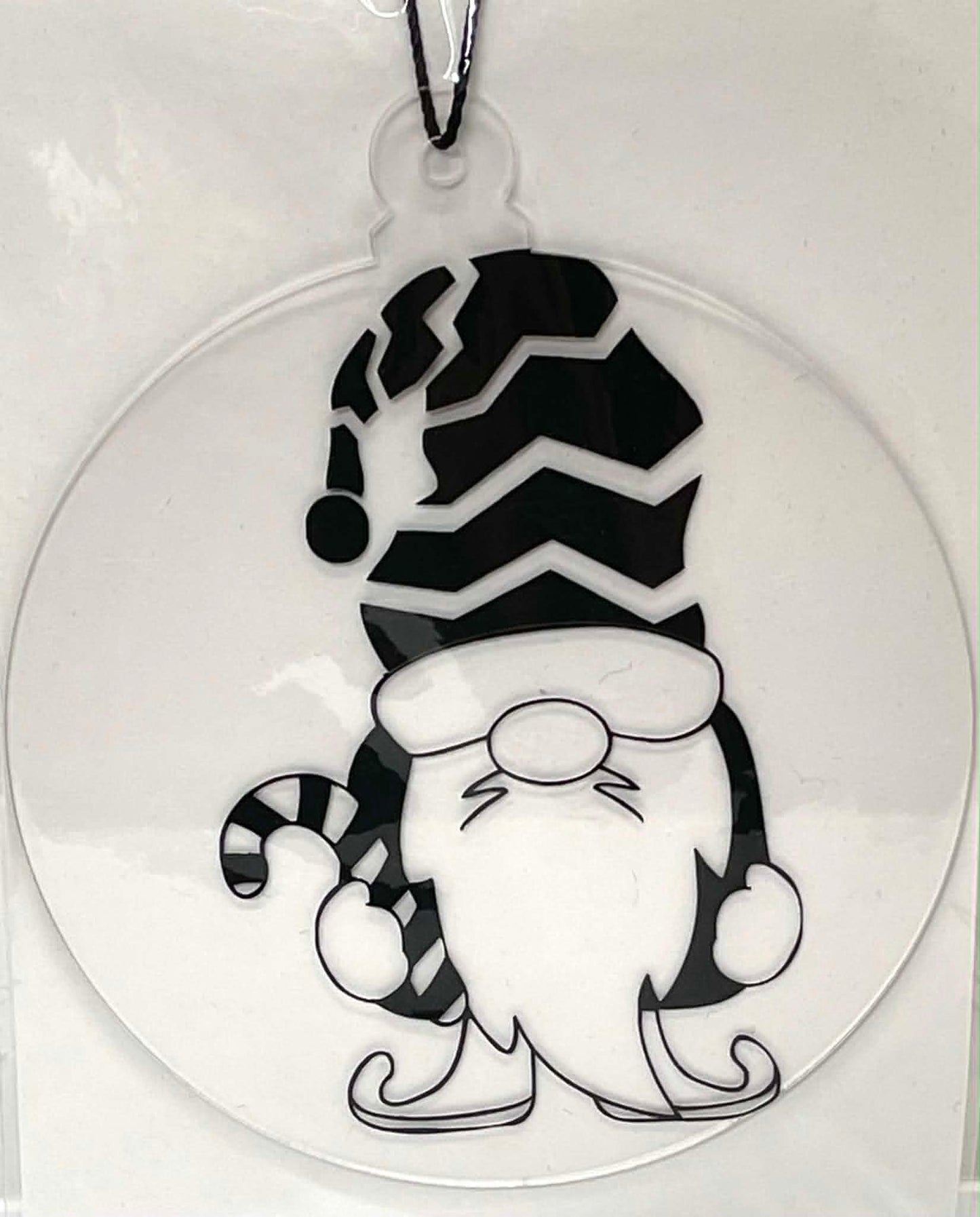 4 IN CLEAR ORNAMENT WITH BLACK VINYL GNOME 3 OPTIONS TO CHOOSE FROM