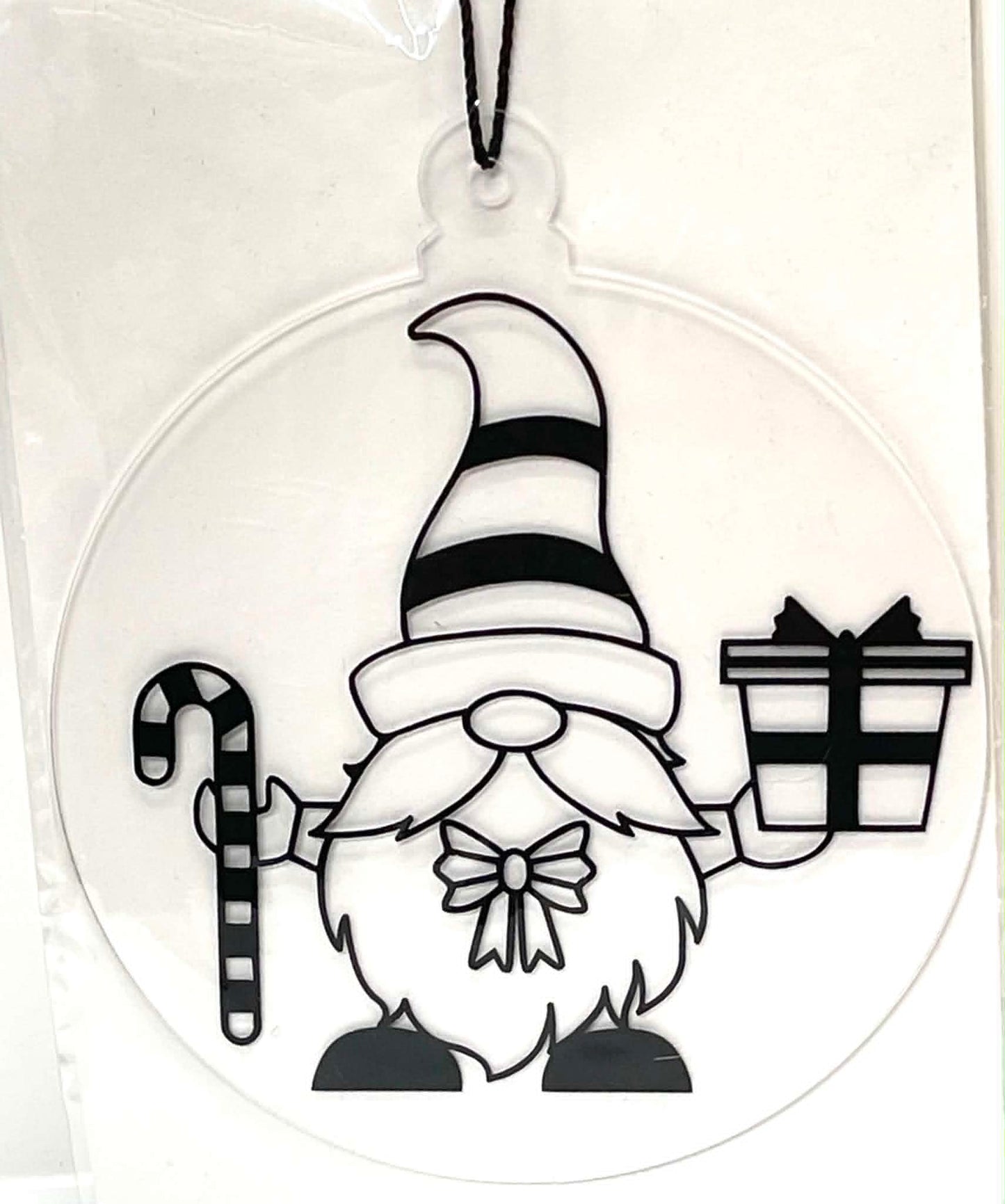 4 IN CLEAR ORNAMENT WITH BLACK VINYL GNOME 3 OPTIONS TO CHOOSE FROM