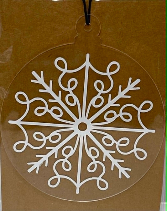 4 IN CLEAR WITH WHITE SNOWFLAKES 3 OPTIONS TO CHOOSE FROM