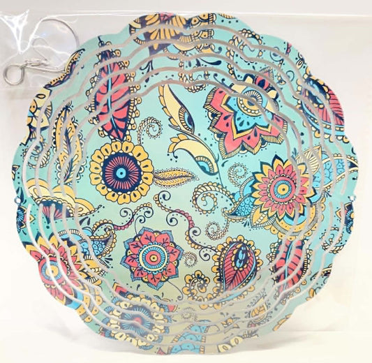 BLUE WITH FLORAL PATTERN