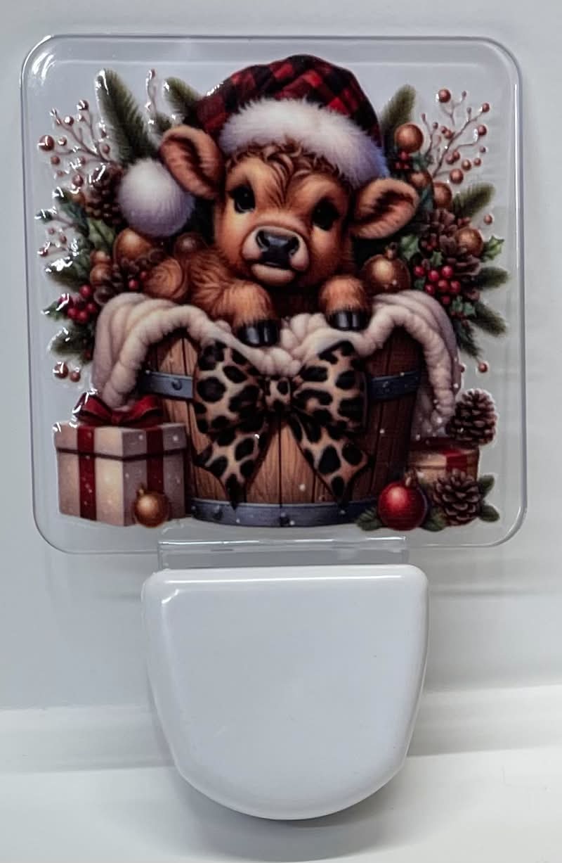 COW IN BARREL WITH LEOPARD BOW
