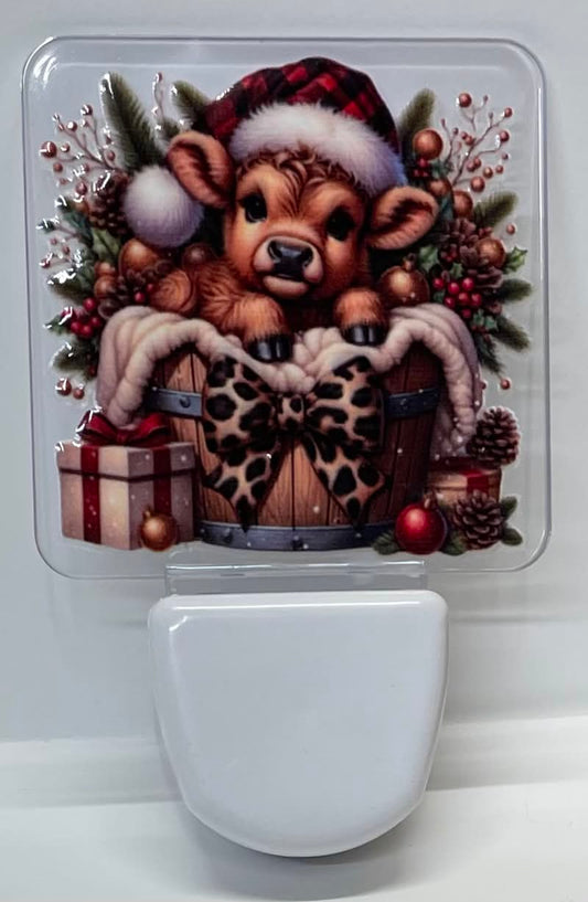 COW IN BARREL WITH LEOPARD BOW