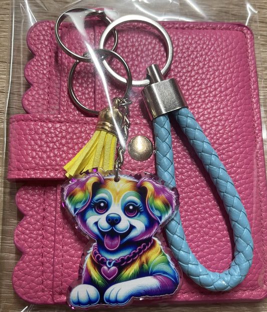 HOT PINK WITH RAINBOW DOG