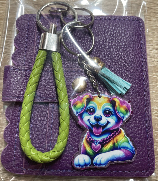 PURPLE WITH RAINBOW DOG
