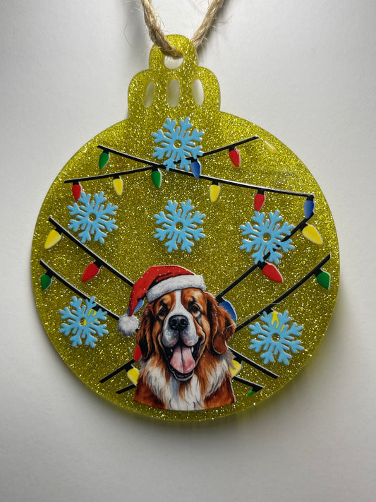 3 IN DOG WITH SNOWFLAKES