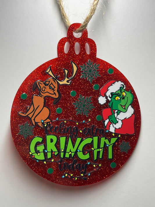 3 PC SET GRINCH ON RED