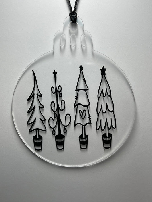 3 IN CLEAR CHRISTMAS TREES