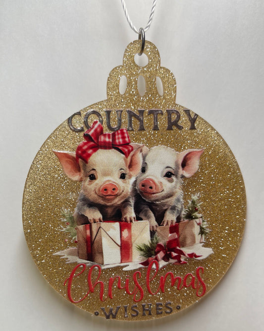PIGS COUNTRY CHRISTMAS WISHES
