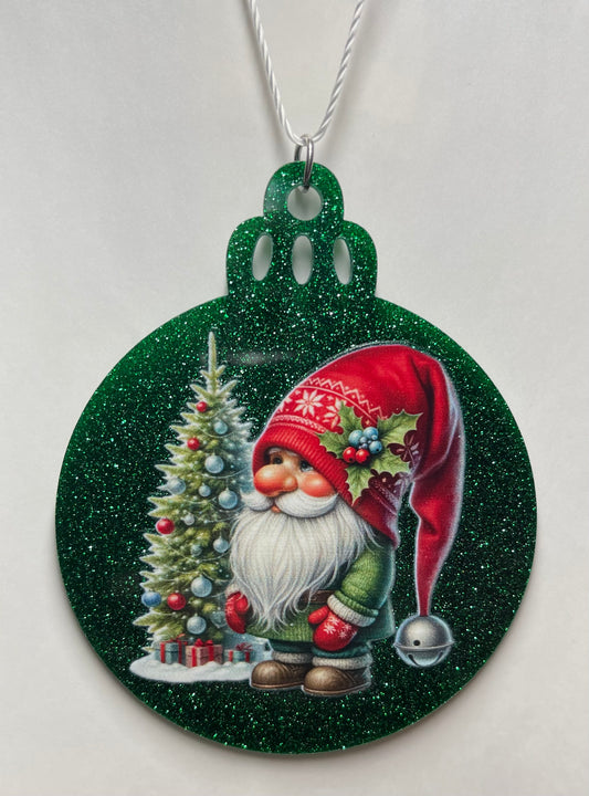 GREEN CHRISTMAS GNOME ORNAMENT