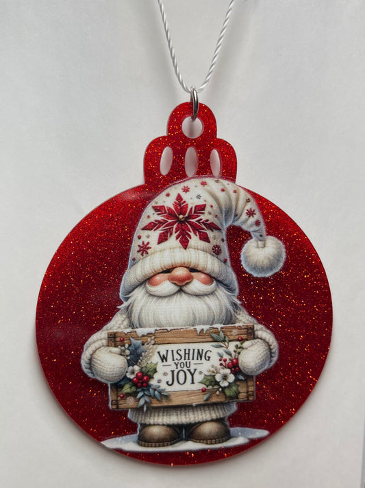 RED CHRISTMAS GNOME ORNAMENT