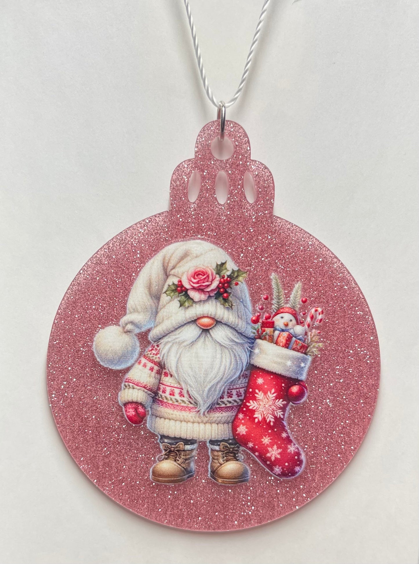 PINK CHRISTMAS GNOME ORNAMENT