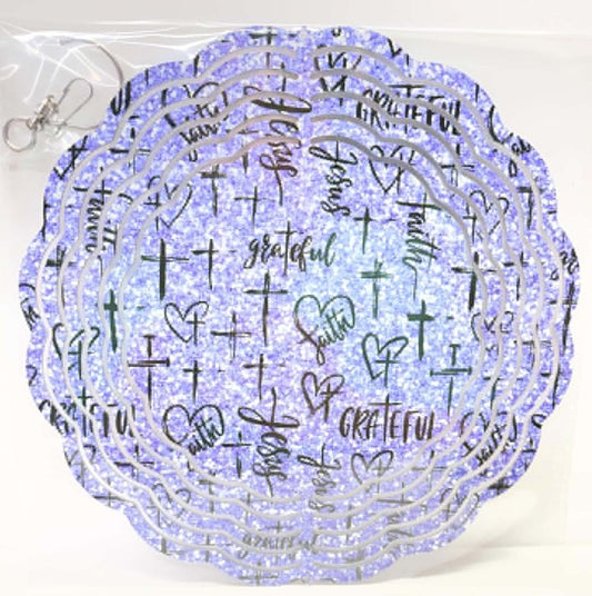 JESUS, CROSS, HEARTS - PURPLE