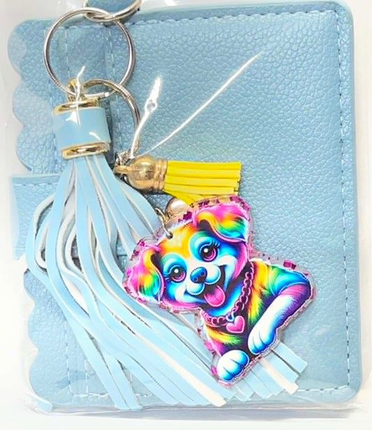 LIGHT BLUE WITH RAINBOW DOG