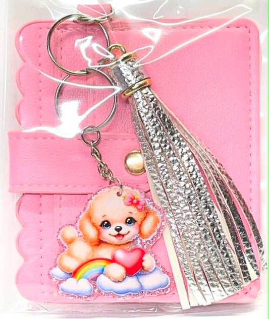 LIGHT PINK DOG WITH RAINBOW AND HEART