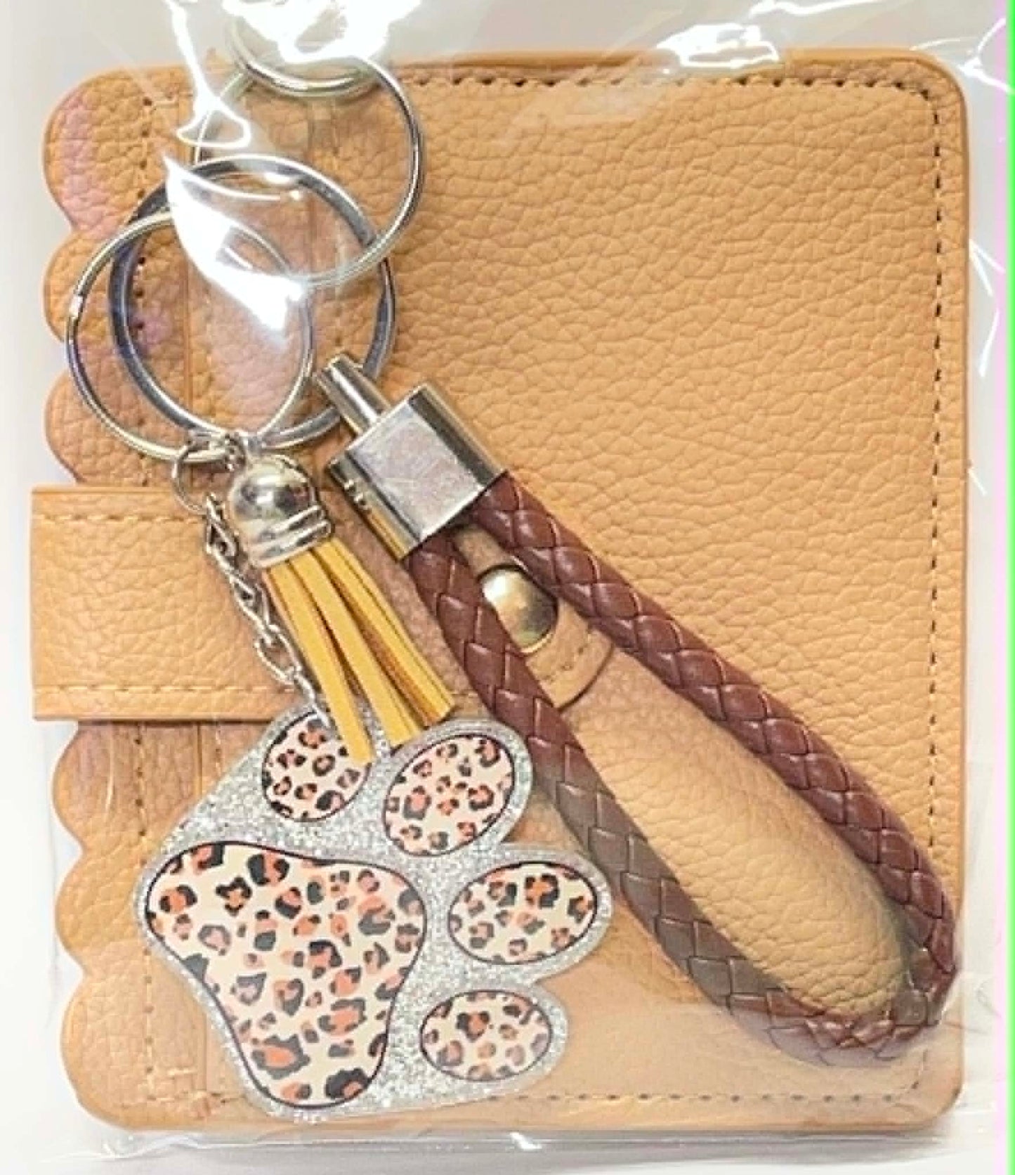 TAN WITH LEOPARD PAW PRINT