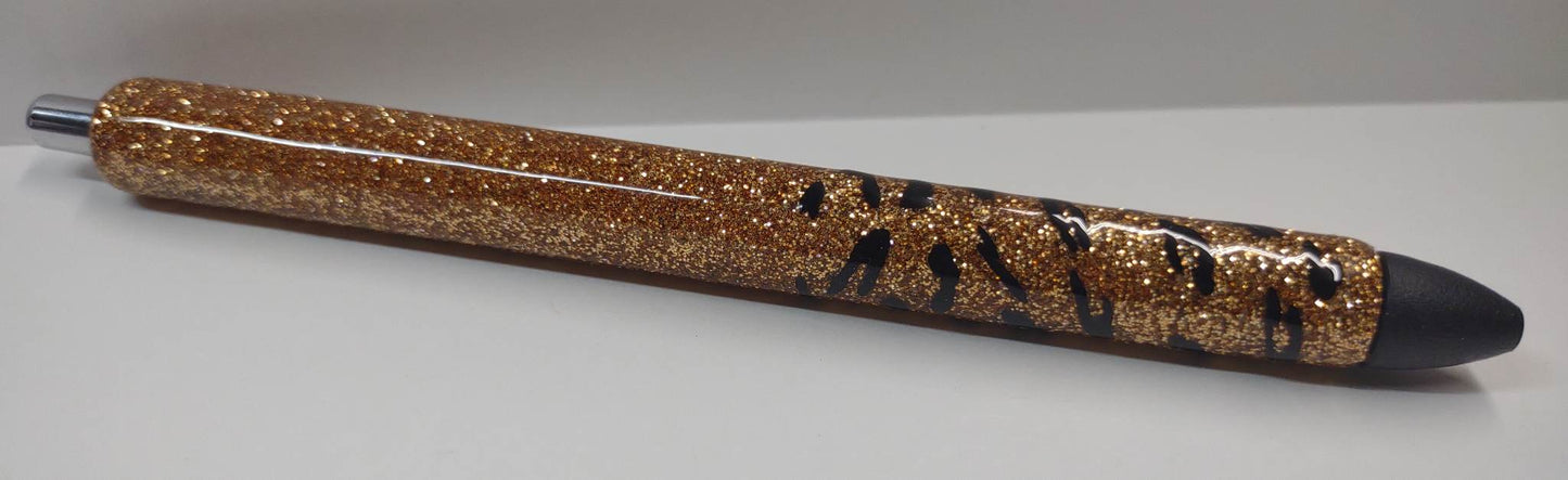 ROSE GOLD LEOPARD PRINT GLITTER PEN