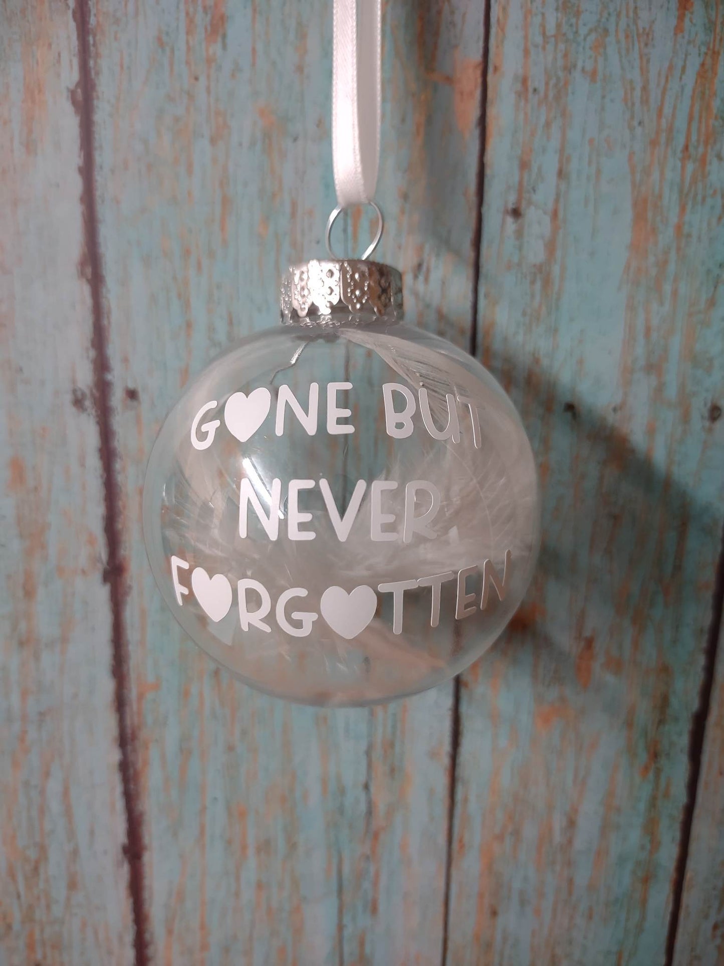 Small - Gone But Never Forgotten with White Ribbon