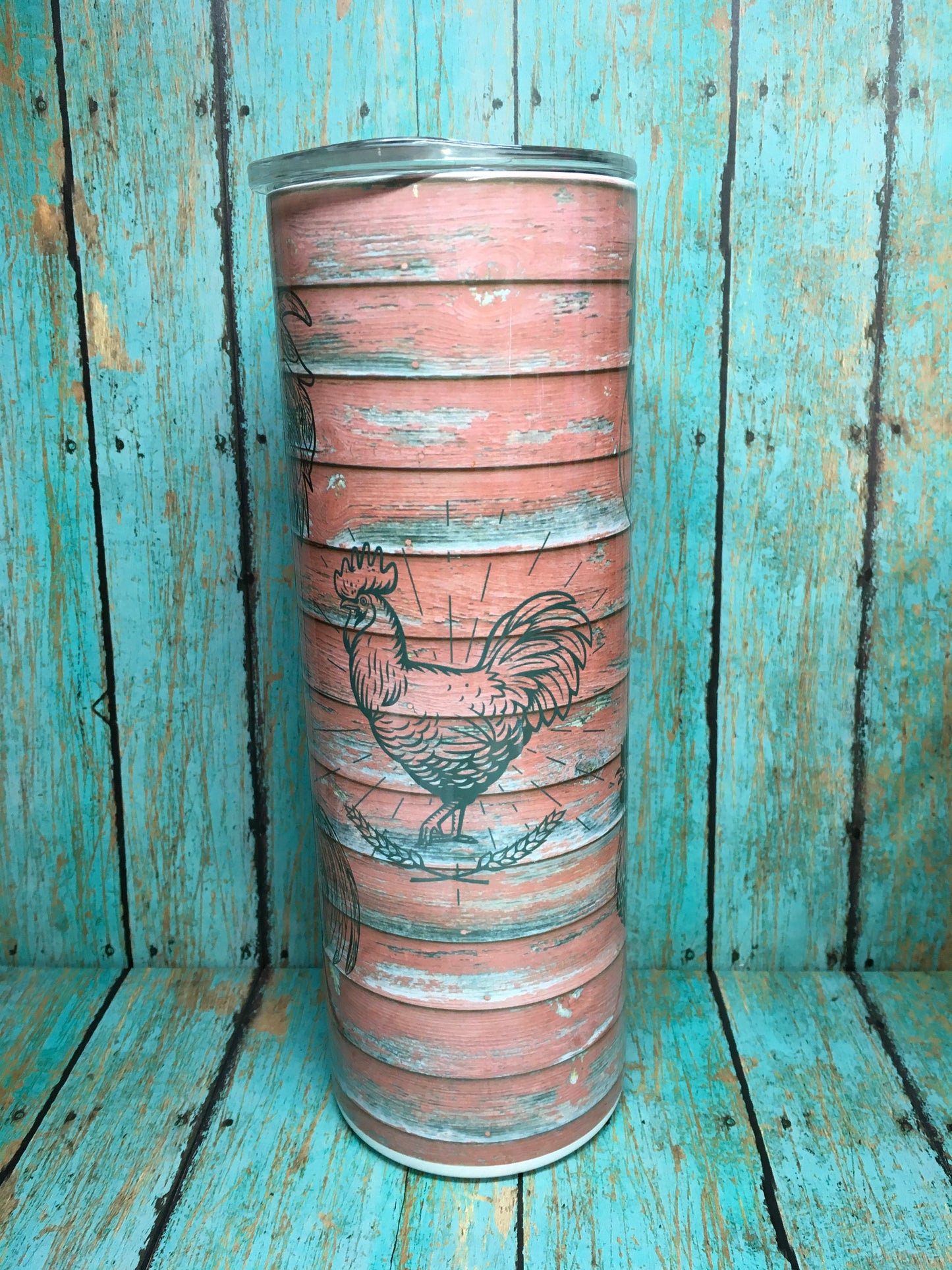 Red Barn-wood Roosters
