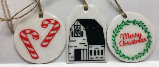 White Barn, Merry Christmas, Candy Cane’s Set of 3
