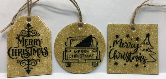 Gold Truck and Merry Christmas Set of 3