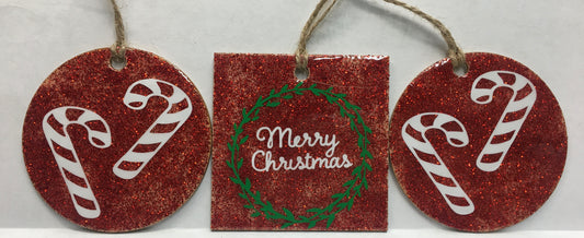 Red Merry Christmas and Candy Cane’s Set of 3