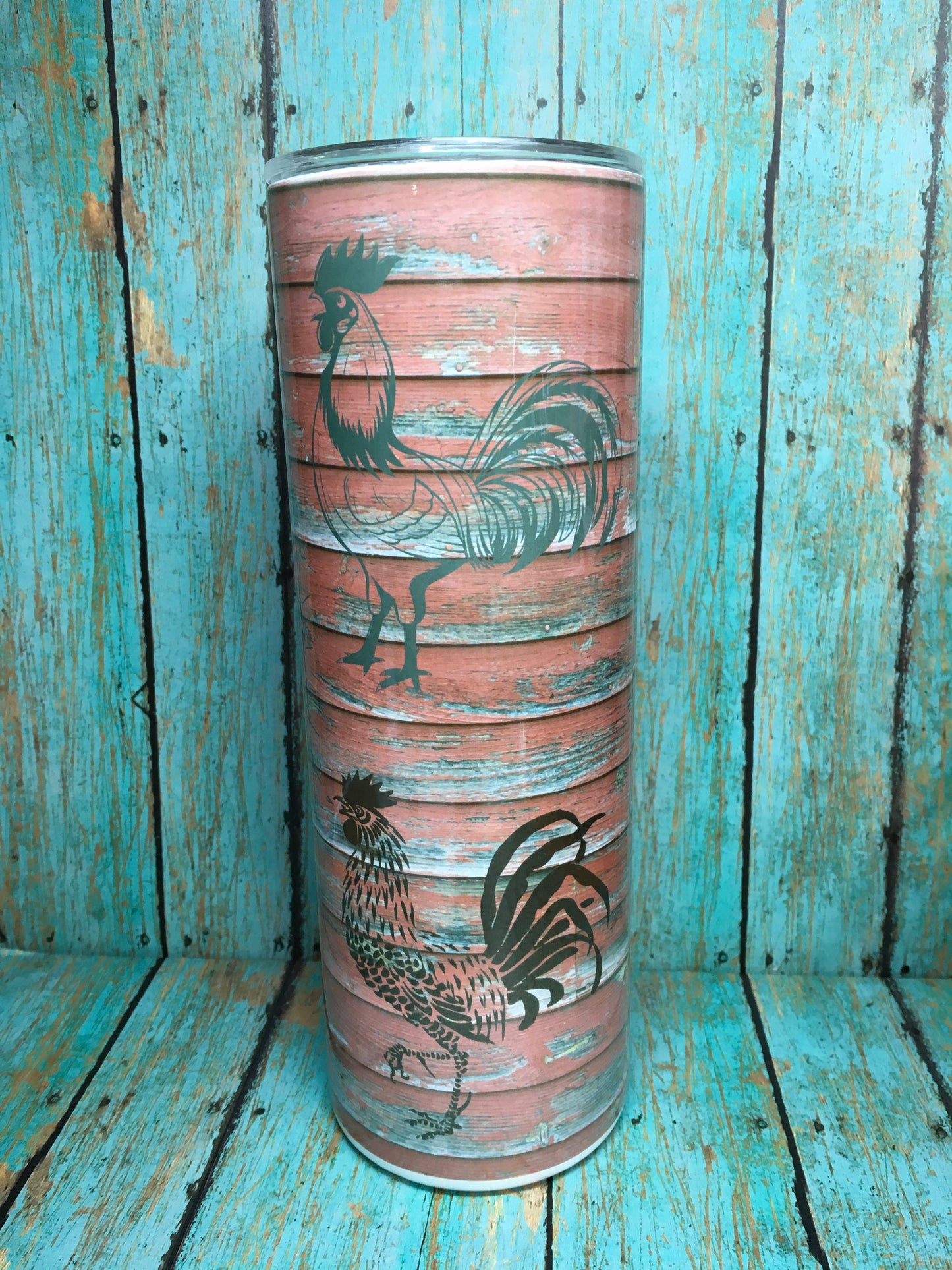 Red Barn-wood Roosters