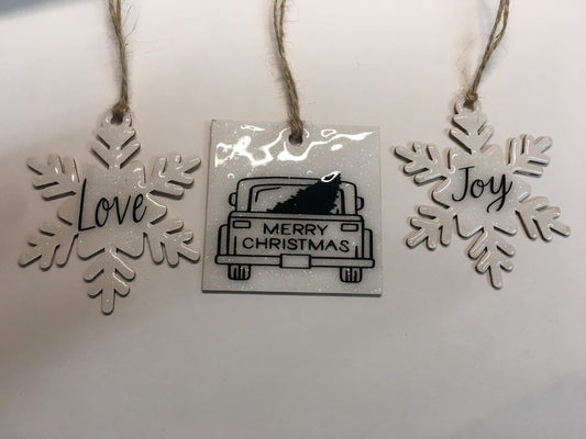 White Truck, Love, Joy set of 3
