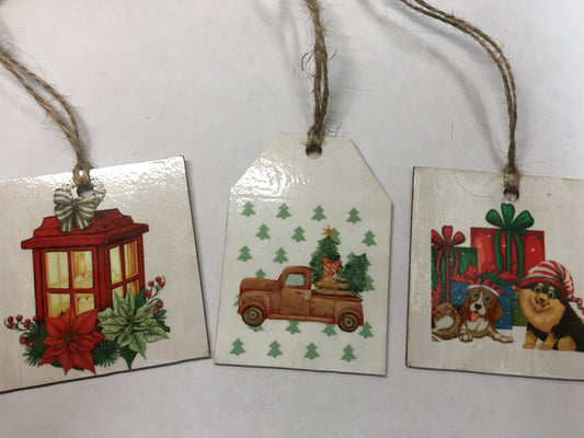 Lantern, Red Truck, Dogs Set of 3
