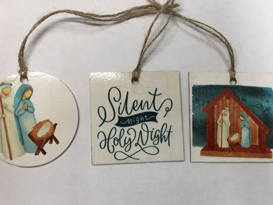 Silent Night and Manger Set of 3