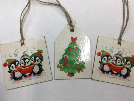 Penguins and Christmas Tree Set of 3