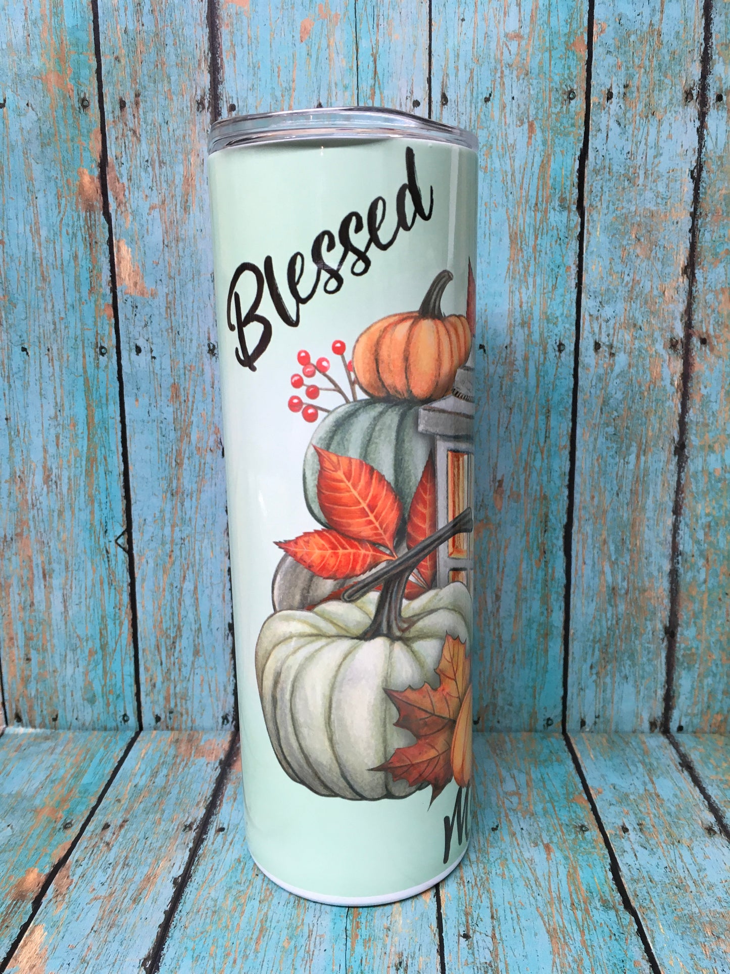 Lantern with Pumpkins Blessed Beyond Measure
