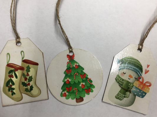 Christmas Tree, Stockings, Snowman Set of 3